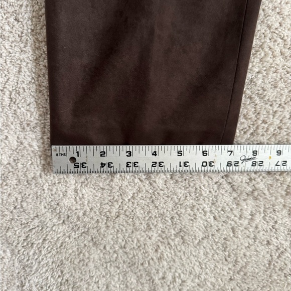 Talbots Vintage Brown Suede Like Flat Front Pants - Picture 7 of 8